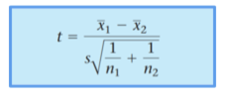t-test equation