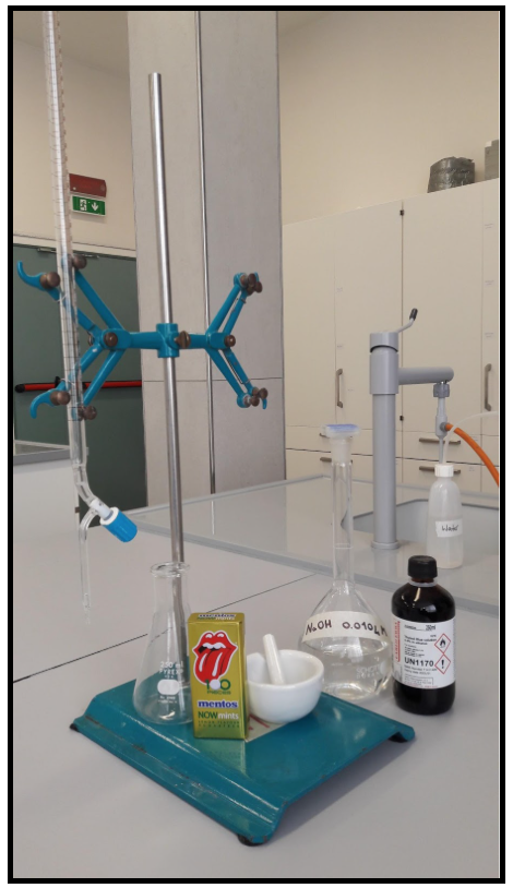 Titration of citric acid set-up